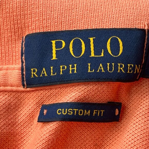 Polo Ralph Lauren Shirt Mens XL Short Sleeve Peach Custom Fit - Picture 3 of 8